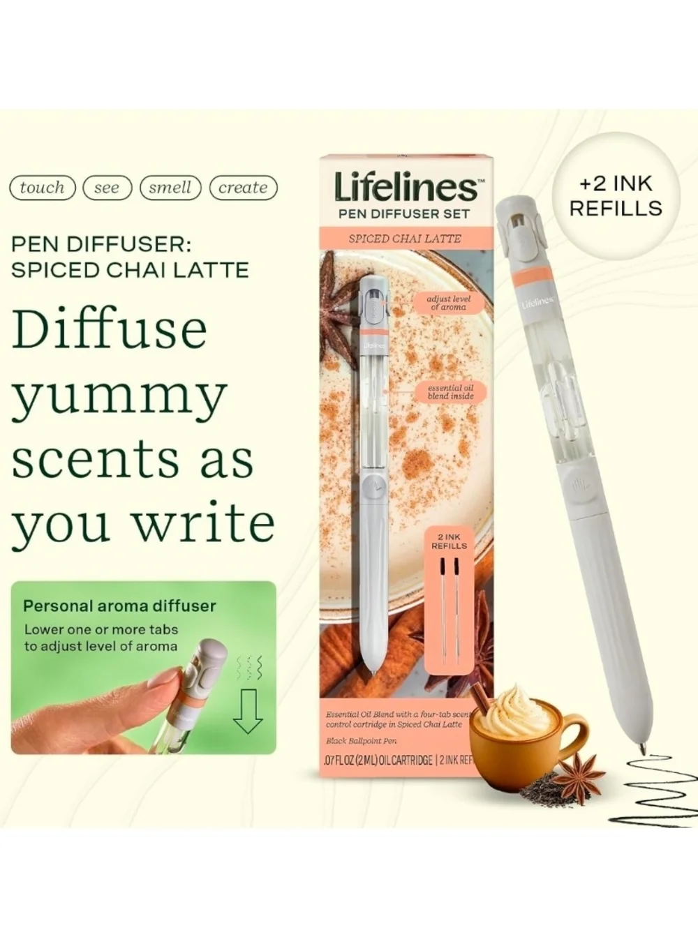 Lifelines - Pen Diffuser Set - Spiced Chai Latte